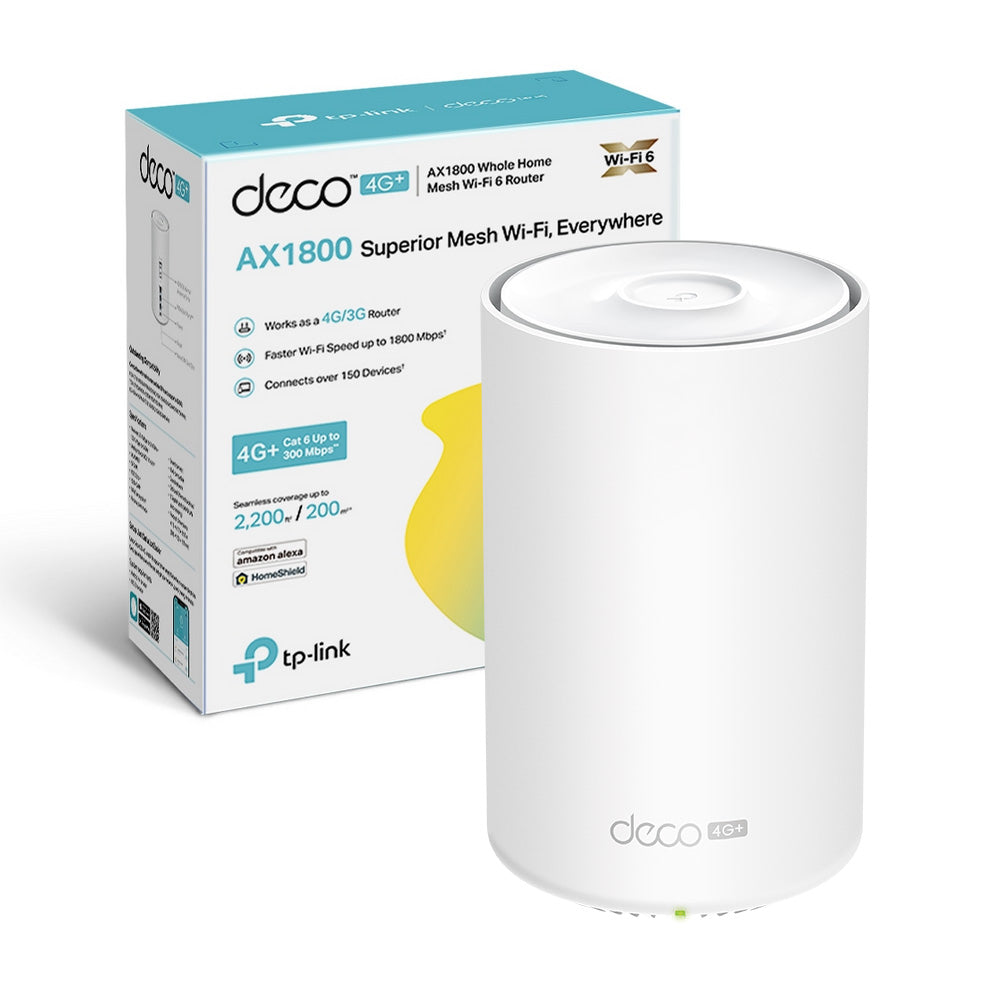 Deco X20-4G Router Wi-Fi con Sim 4G+ CAT6 Mesh Wi-Fi 6 AX1800Mbps