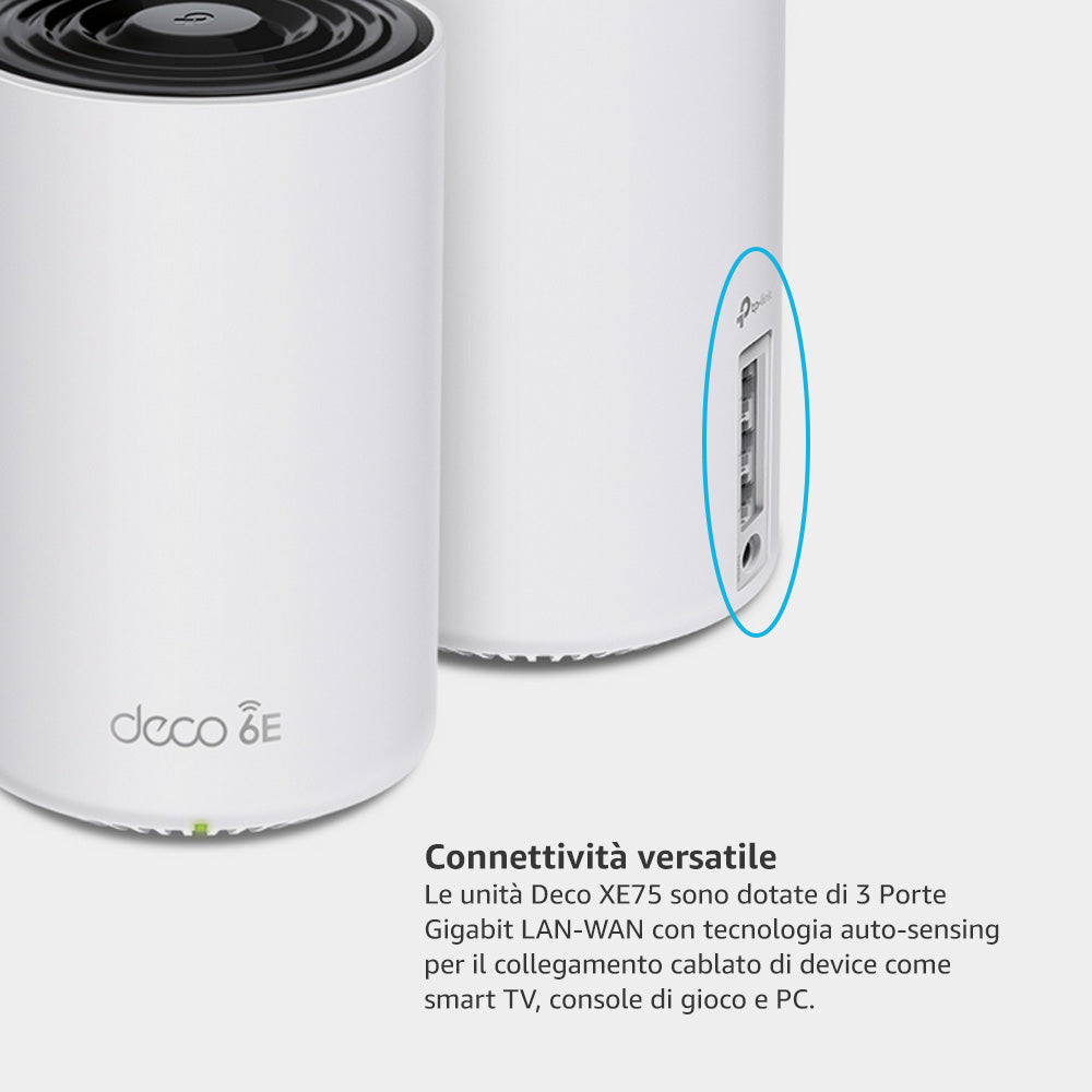 Deco XE75 Sistema Mesh Wi-Fi 6E AXE5400Mbps, 3pz