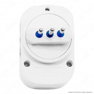 CFG Multipresa Adattatore Triplo Colore Bianco con Protezione Ripristinabile e Spina Rotante - mod. ES013