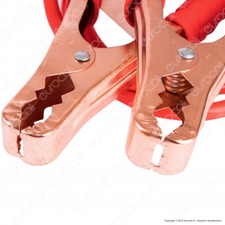 CFG Luce Quadra 2 Cavi Professionali con Morsetti per Batteria Auto in Rame Lunghezza 2 Metri - mod. ES020