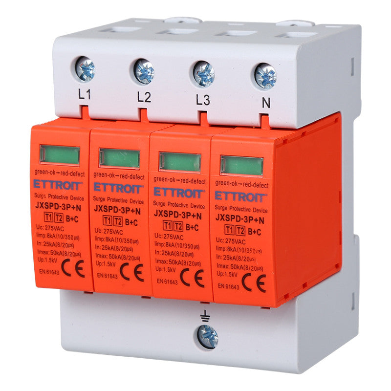 ETTROIT Scaricatore Di Sovratensione 3P+N 25KA-50KA T2 - Mod. JXSPD-3P+N