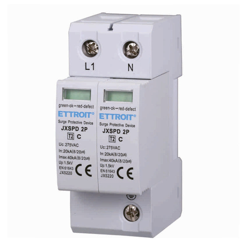 ET 573 - ETTROIT Scaricatore Di Sovratensione 2P 20KA-40KA T2 - Mod. JX5220