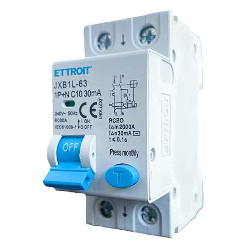 ET 646 - ETTROIT Magnetotermico Differenziale 1P+N 10A 30mA 220V-6KA - Mod. JX271061