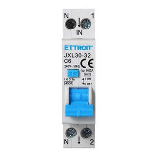 ET 693 - ETTROIT Magnetotermico Differenziale 1P+N 6A 30mA 220V-4.5KA - Mod. JX250640