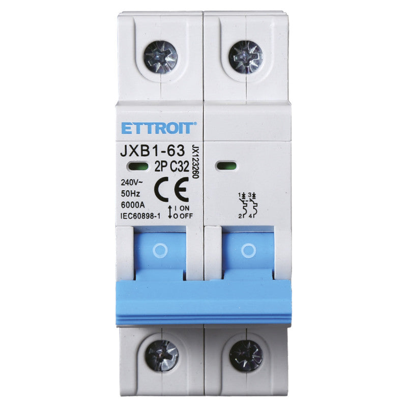 ET 777 - ETTROIT Interruttore Magnetotermico 2P 32A 220V 6KA - Mod. JX123260