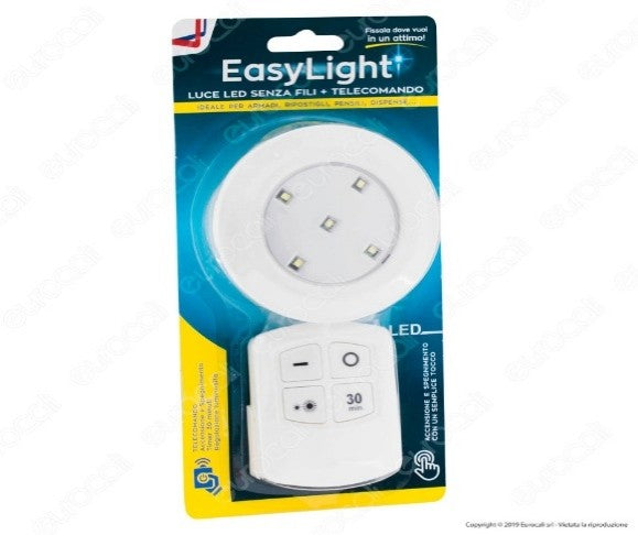 IG 029 - Intergross Easy Light Luce LED Senza Fili Colore Bianco con Telecomando