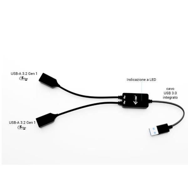 I-TEC CAVO HUB USB-A 2 PORTE 2X USB-A [U3CBLHUB2A]