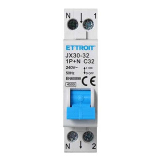 ETTROIT Interruttore Magnetotermico 1P+N 32A 220V 4.5KA - Mod. JX153240