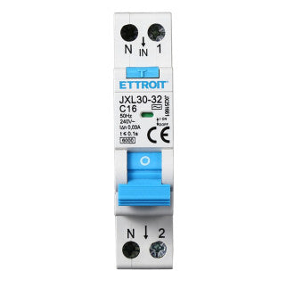 ETTROIT Magnetotermico Differenziale 1P+N 16A 30mA 220V-6KA - Mod. JX251661