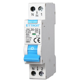 ETTROIT Magnetotermico Differenziale 1P+N 20A 30mA 220V-6KA - Mod. JX252061