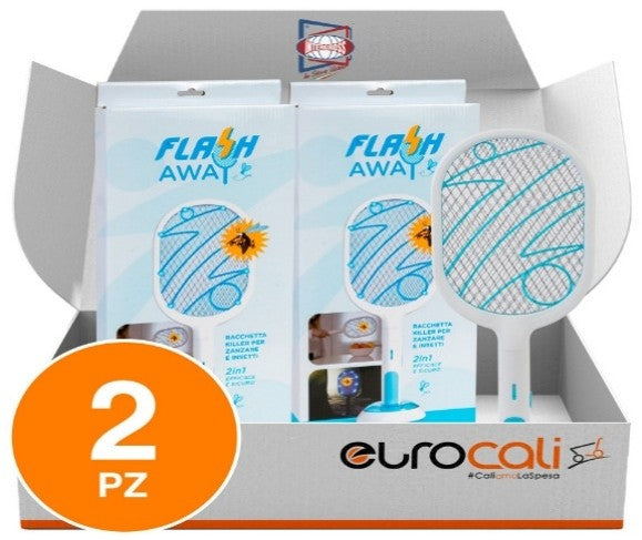 KT 001 AM - Intergross Flash Away Racchetta Killer per Zanzare e Insetti Ricaricabile USB Doppia Modalità D'Uso - 2 Racchette -&nbsp;