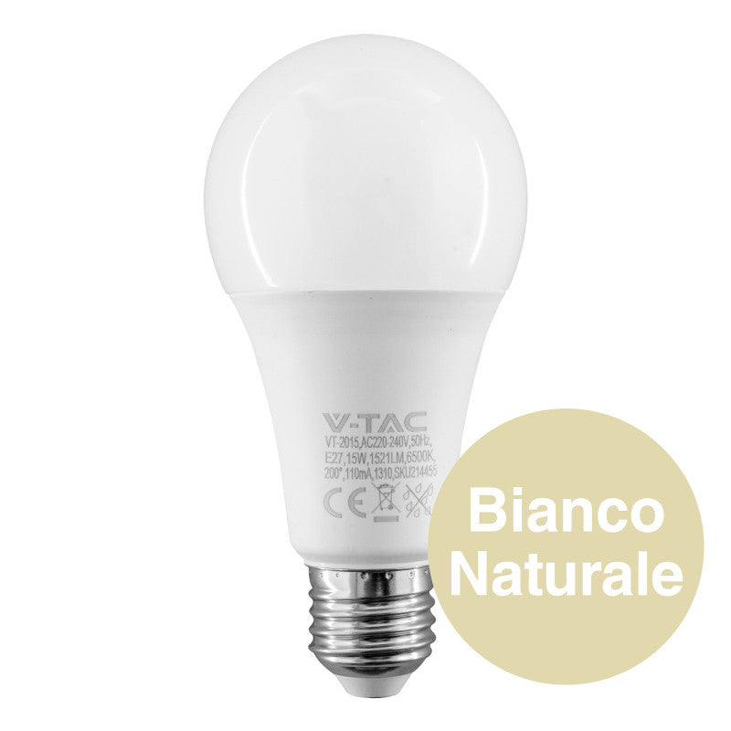 V-Tac VT-2015 Lampadina LED E27 15W A65 Goccia SMD - SKU 214453 / 214454 / 214455