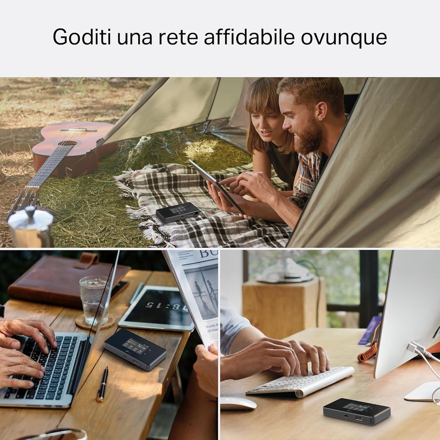 M8550 Saponetta WiFi 5G, WiFi 6E AXE3600Mbps, Batteria da 4700mAh, Porta Gigabit, Touchscreen