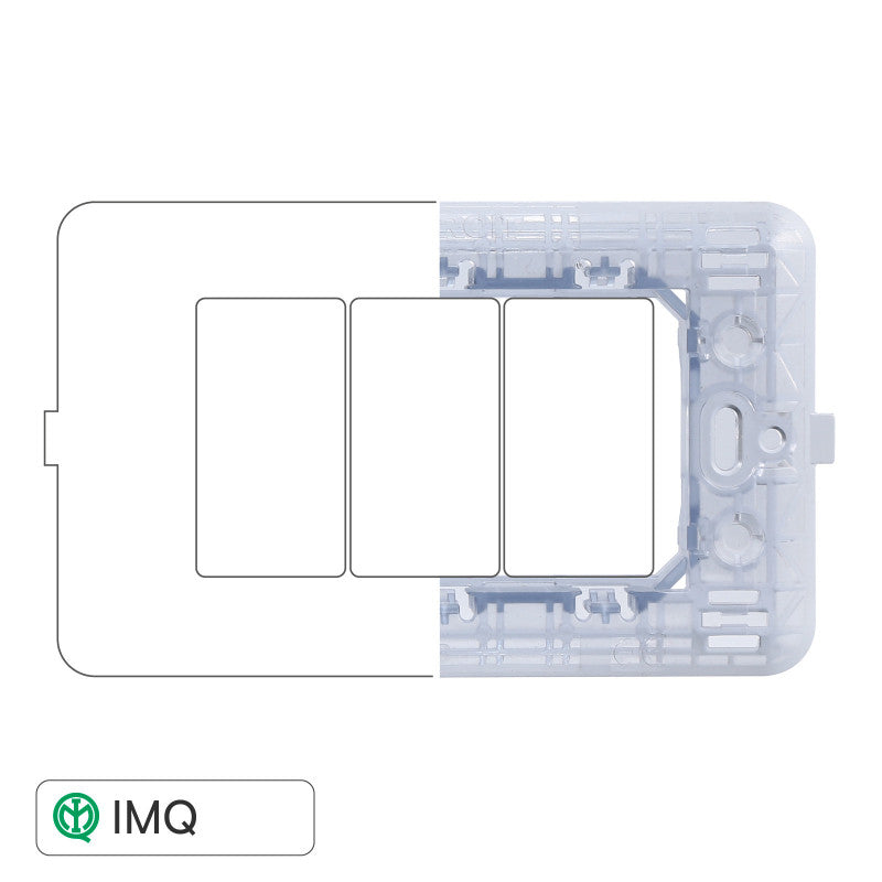 ETTROIT SOLAR SUPPORTO 3POSTI - Mod. MT0203 - Compatibile con BTicino MATIX