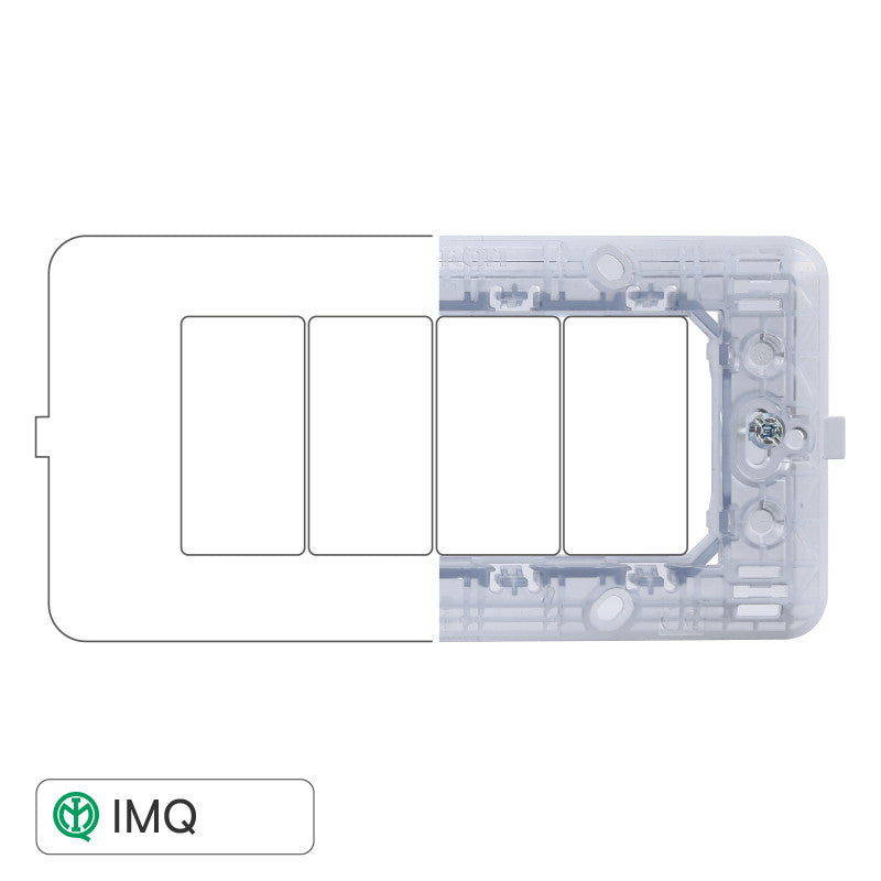 ETTROIT SOLAR SUPPORTO 4POSTI - Mod. MT0204 - Compatibile con BTicino MATIX