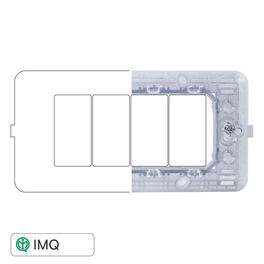 ETTROIT SOLAR SUPPORTO 4POSTI - Mod. MT0204 - Compatibile con BTicino MATIX
