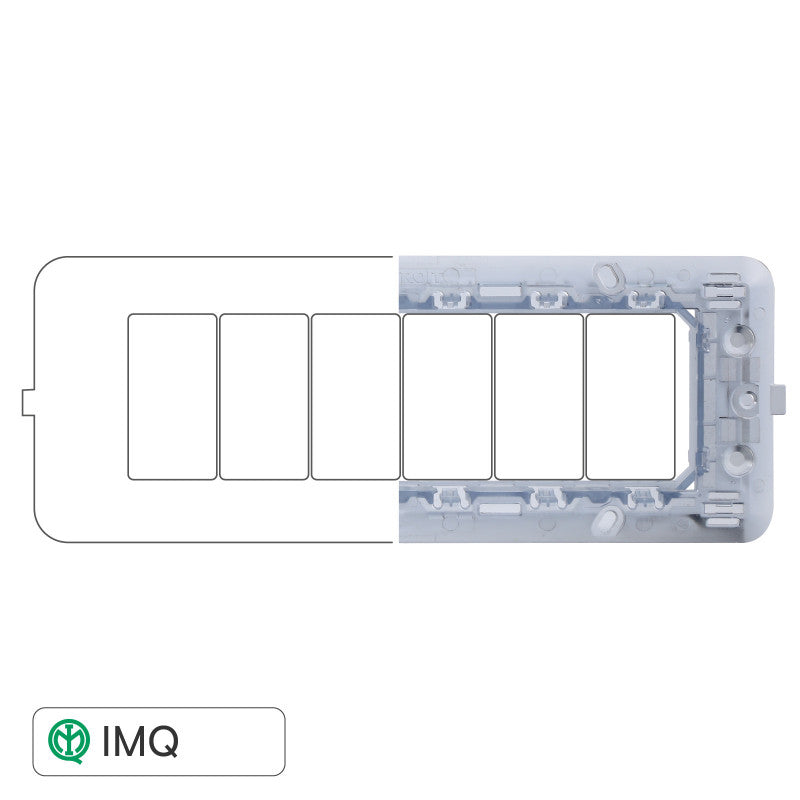 ETTROIT SOLAR SUPPORTO 6POSTI - Mod. MT0206 - Compatibile con BTicino MATIX
