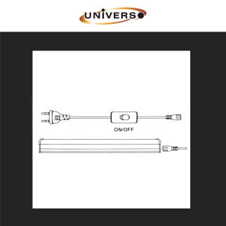 Universo Cavo di Alimentazione con Interruttore Colore Bianco Lunghezza 1,8 metri - mod. S-T5