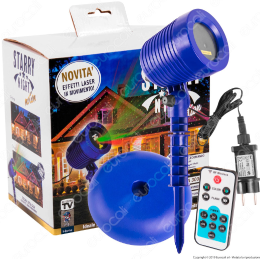 Intergross Starry Night Motion Proiettore Luce con Effetti Laser in Movimento - mod. IGZ 68