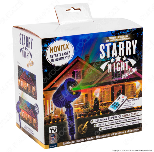 Intergross Starry Night Motion Proiettore Luce con Effetti Laser in Movimento - mod. IGZ 68