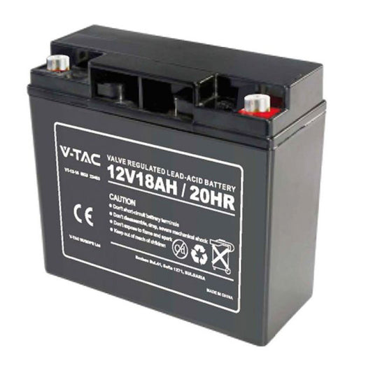 V-Tac VT-12-18 Batteria Piombo Acido 12V 18Ah con Attacchi Dado e Bullone - SKU 23453