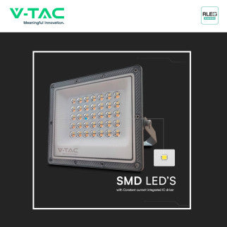 V-Tac VT-44030CCT Faro LED 30W Faretto SMD IP65 LED Sostituibili CCT Changing Color 3in1 Colore Grigio - SKU 23613