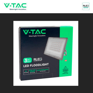 V-Tac VT-44030CCT Faro LED 30W Faretto SMD IP65 LED Sostituibili CCT Changing Color 3in1 Colore Grigio - SKU 23613