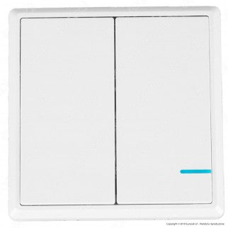 V-Tac VT-5132 Interruttore Wireless 2 Gang Senza Fili con Luce LED IP54 - SKU 8461