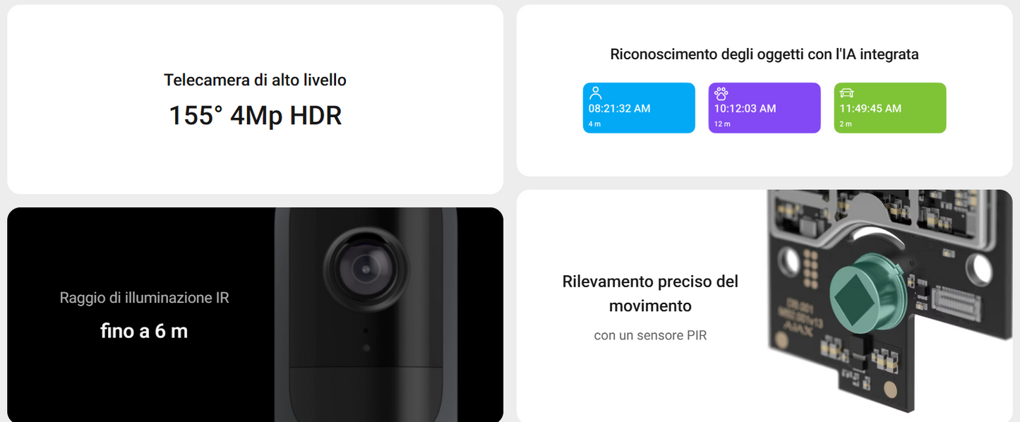 Ajax - Videocitofono con IA integrata, sensore PIR e controllo tramite le app (DoorBell)