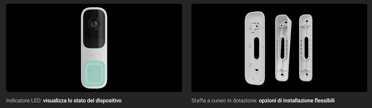 Ajax - Videocitofono con IA integrata, sensore PIR e controllo tramite le app (DoorBell)