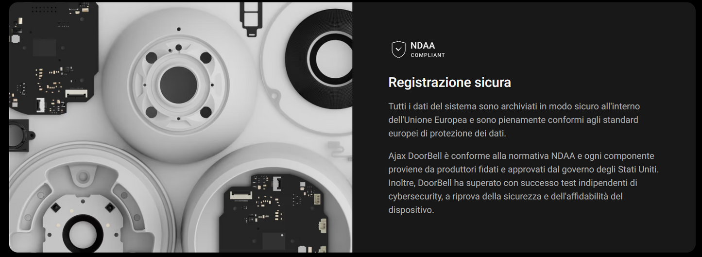 Ajax - Videocitofono con IA integrata, sensore PIR e controllo tramite le app (DoorBell)