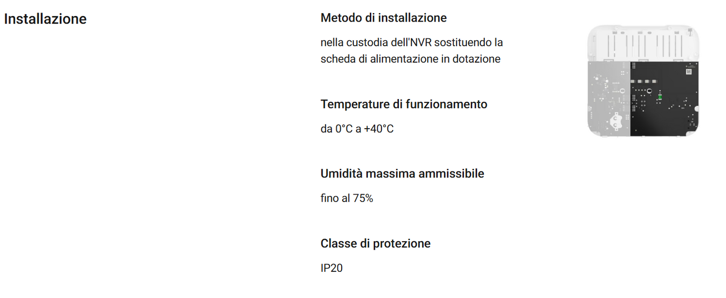 Ajax - Alimentatore per il funzionamento dell'NVR con una fonte di alimentazione a bassa tensione - 12V PSU for NVR