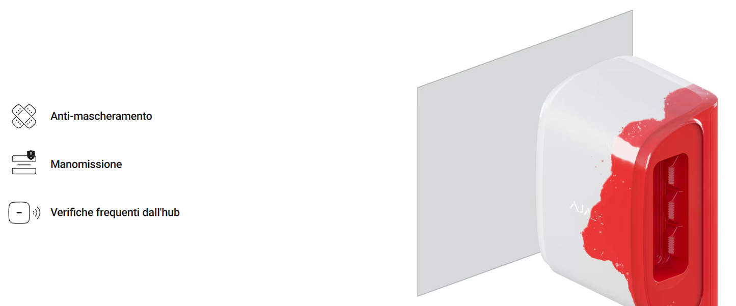 Ajax - Rilevatore di movimento a tenda wireless a doppia tecnologia da esterno e interno - DualCurtain Outdoor Jeweller