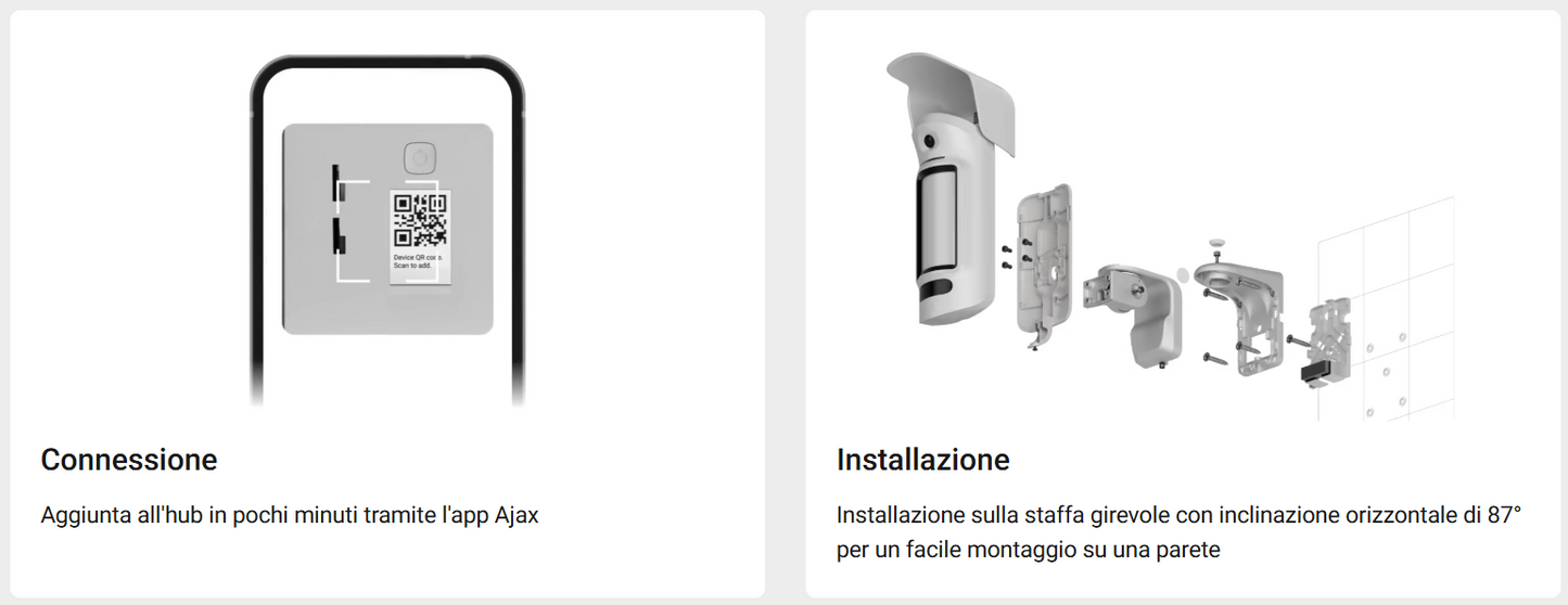 Ajax - Rilevatore di movimento a tenda wireless a doppia tecnologia con possibilità estese di foto-verifica. Per l'installazione all'esterno a un'altezza di 2–4 m. - CurtainCam Outdoor HighMount (PhOD) Jeweller