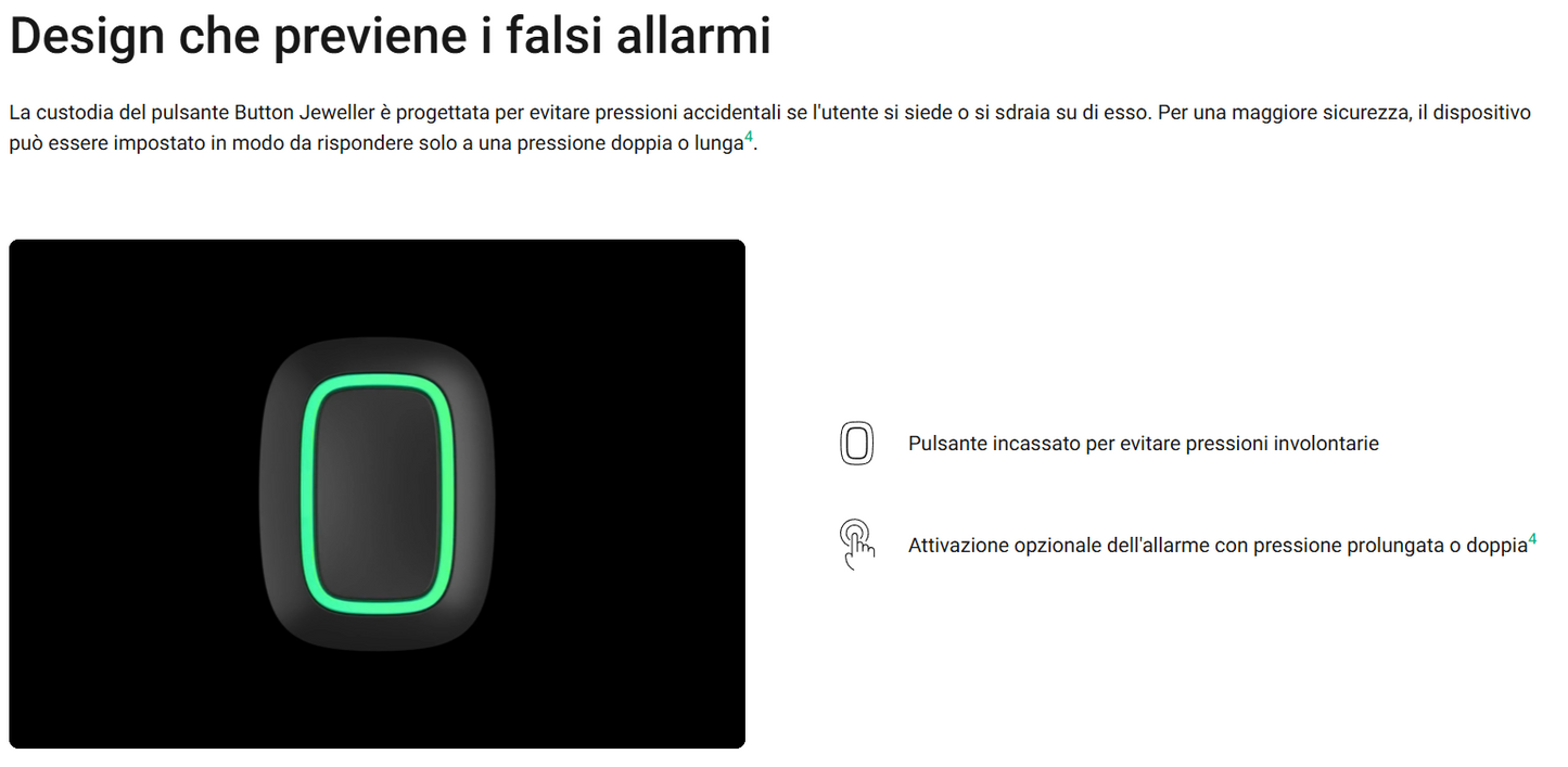 Ajax - Pulsante antipanico/pulsante intelligente wireless - Button Jeweller