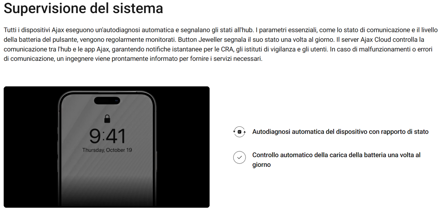 Ajax - Pulsante antipanico/pulsante intelligente wireless - Button Jeweller