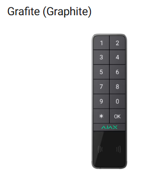 Ajax - Tastiera wireless che supporta l'autenticazione tramite Pass, Tag, smartphone e codici. Per uso in ambienti esterni e interni. - KeyPad Outdoor Jeweller