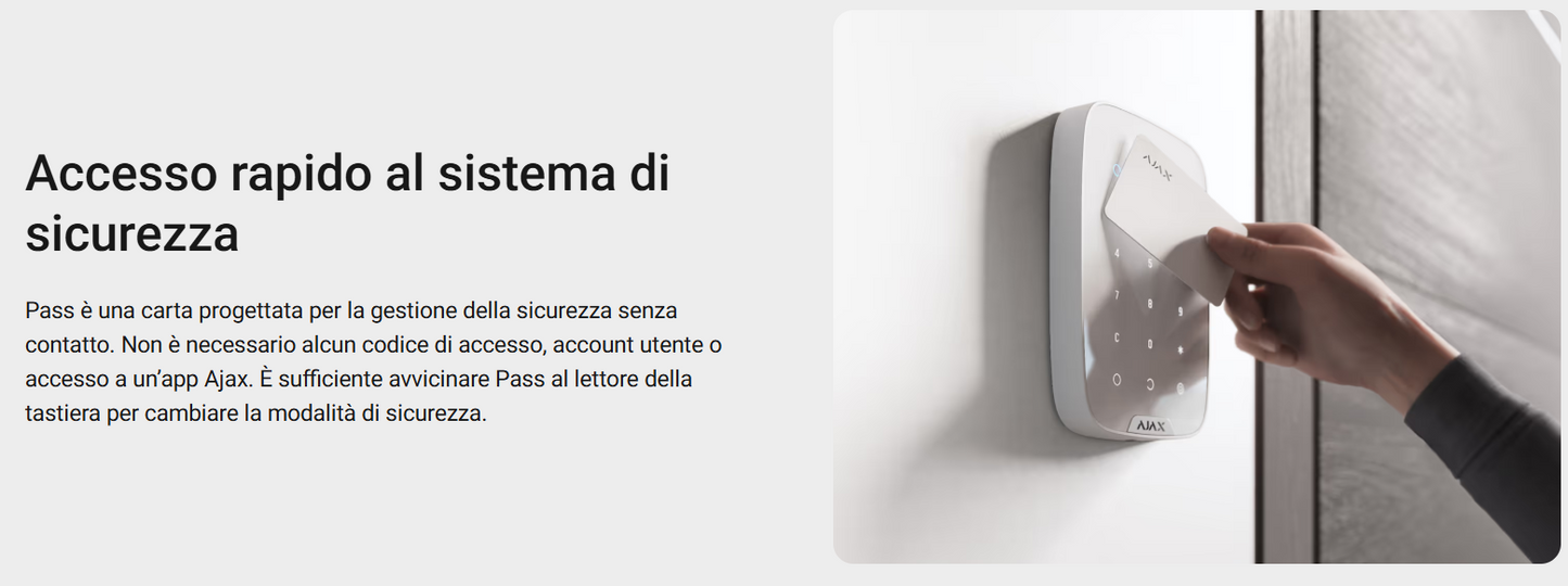 Ajax - Carta contactless per il controllo della sicurezza - Pass
