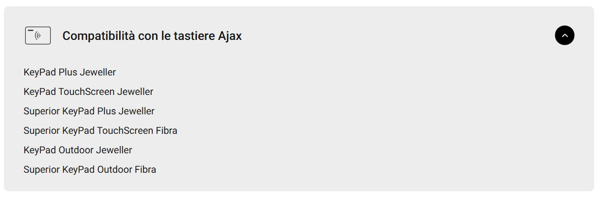 Ajax - Carta contactless per il controllo della sicurezza - Pass