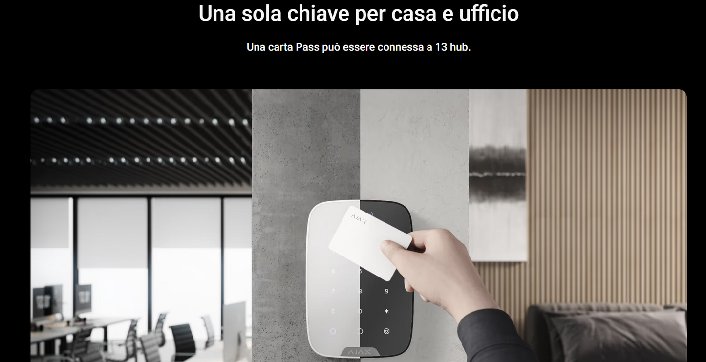 Ajax - Carta contactless per il controllo della sicurezza - Pass