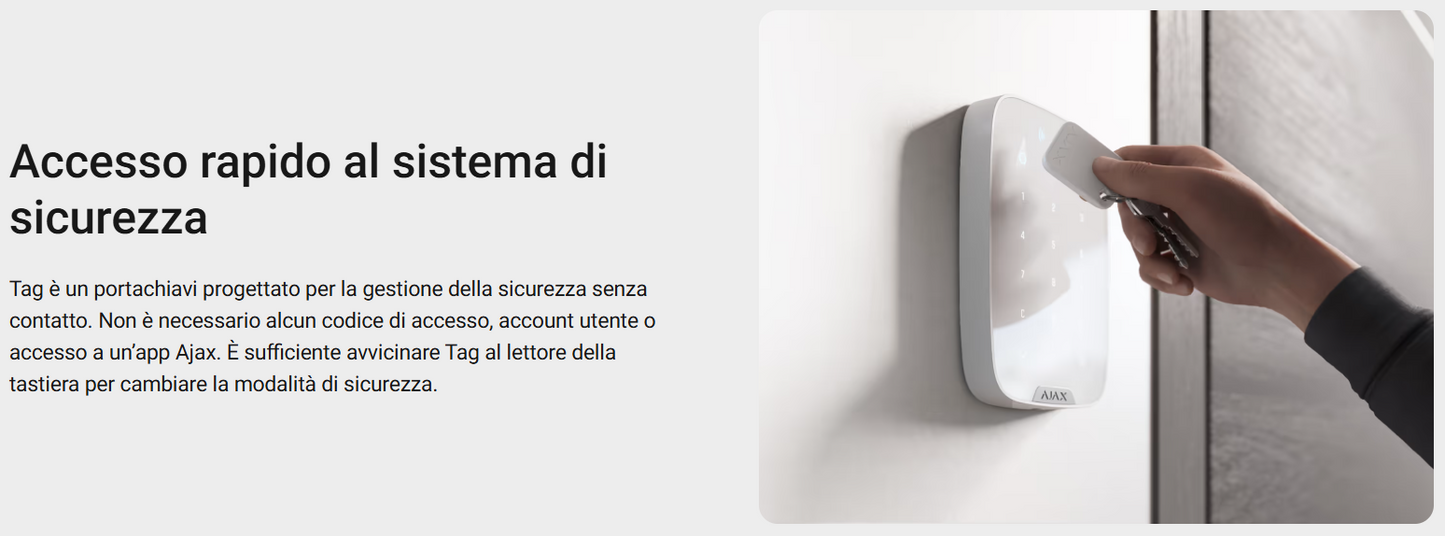 Ajax - Portachiavi contactless per controllare le modalità di sicurezza - TAG