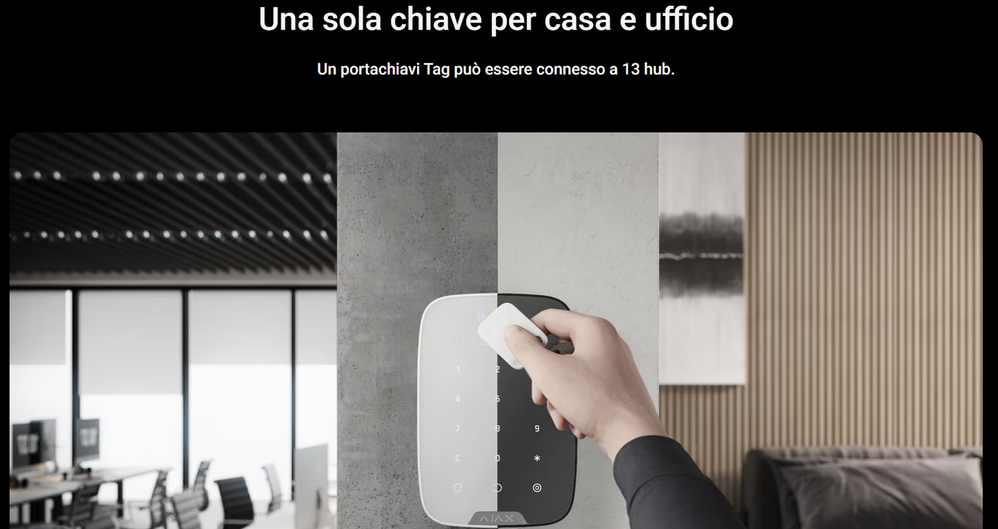Ajax - Portachiavi contactless per controllare le modalità di sicurezza - TAG