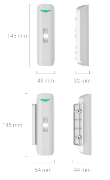 Ajax - Rilevatore di movimento a tenda wireless a doppia tecnologia da esterno e interno - Curtain Outdoor Mini Jeweller