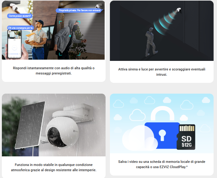 -🔥 Offerta a tempo – 182,99€ - valida fino al 26/02/26 al CHECKOUT - EZVIZ - CB8 Lite 4G LTE Telecamera Esterno Senza Fili, 2K+/4MP 360° PTZ con Batteria