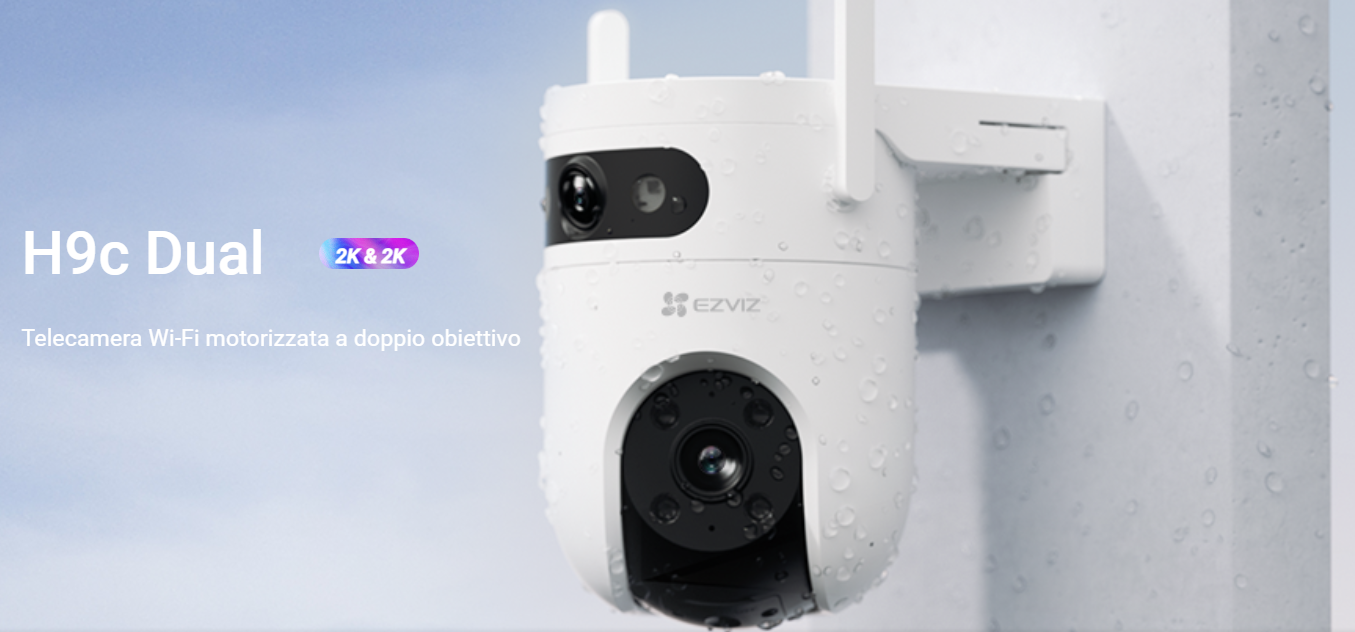 -🔥 Offerta a tempo – 109,99€ - valida fino al 26/02/26 al CHECKOUT - EZVIZ - H9c Dual 2K - Telecamera a doppia ottica 3+3 MP da esterno, Wi-Fi