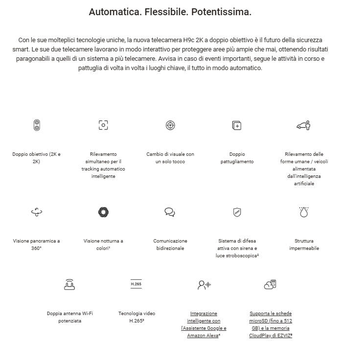 -🔥 Offerta a tempo – 109,99€ - valida fino al 26/02/26 al CHECKOUT - EZVIZ - H9c Dual 2K - Telecamera a doppia ottica 3+3 MP da esterno, Wi-Fi