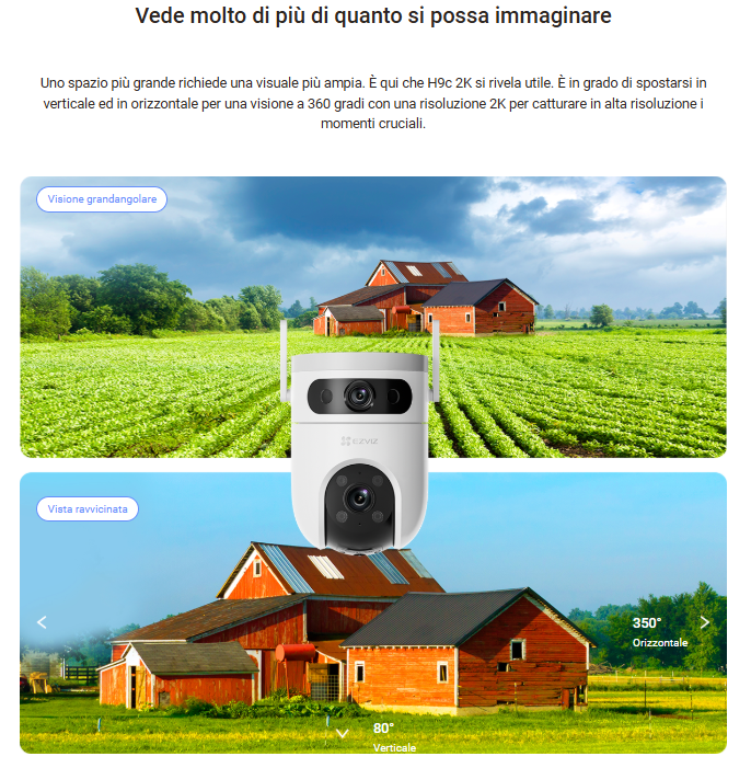 -🔥 Offerta a tempo – 109,99€ - valida fino al 26/02/26 al CHECKOUT - EZVIZ - H9c Dual 2K - Telecamera a doppia ottica 3+3 MP da esterno, Wi-Fi