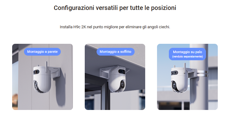 -🔥 Offerta a tempo – 109,99€ - valida fino al 26/02/26 al CHECKOUT - EZVIZ - H9c Dual 2K - Telecamera a doppia ottica 3+3 MP da esterno, Wi-Fi