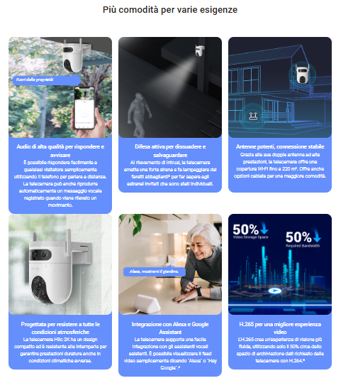 -🔥 Offerta a tempo – 109,99€ - valida fino al 26/02/26 al CHECKOUT - EZVIZ - H9c Dual 2K - Telecamera a doppia ottica 3+3 MP da esterno, Wi-Fi