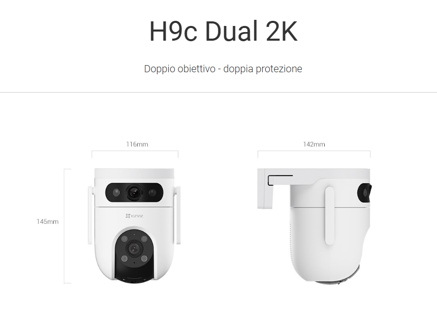 -🔥 Offerta a tempo – 109,99€ - valida fino al 26/02/26 al CHECKOUT - EZVIZ - H9c Dual 2K - Telecamera a doppia ottica 3+3 MP da esterno, Wi-Fi